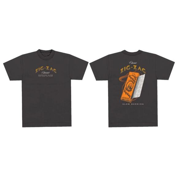 Zig-Zag Graphic T-Shirt – Classic Tee w Retro Rolling Paper Design (XL) - Picture 1 of 1